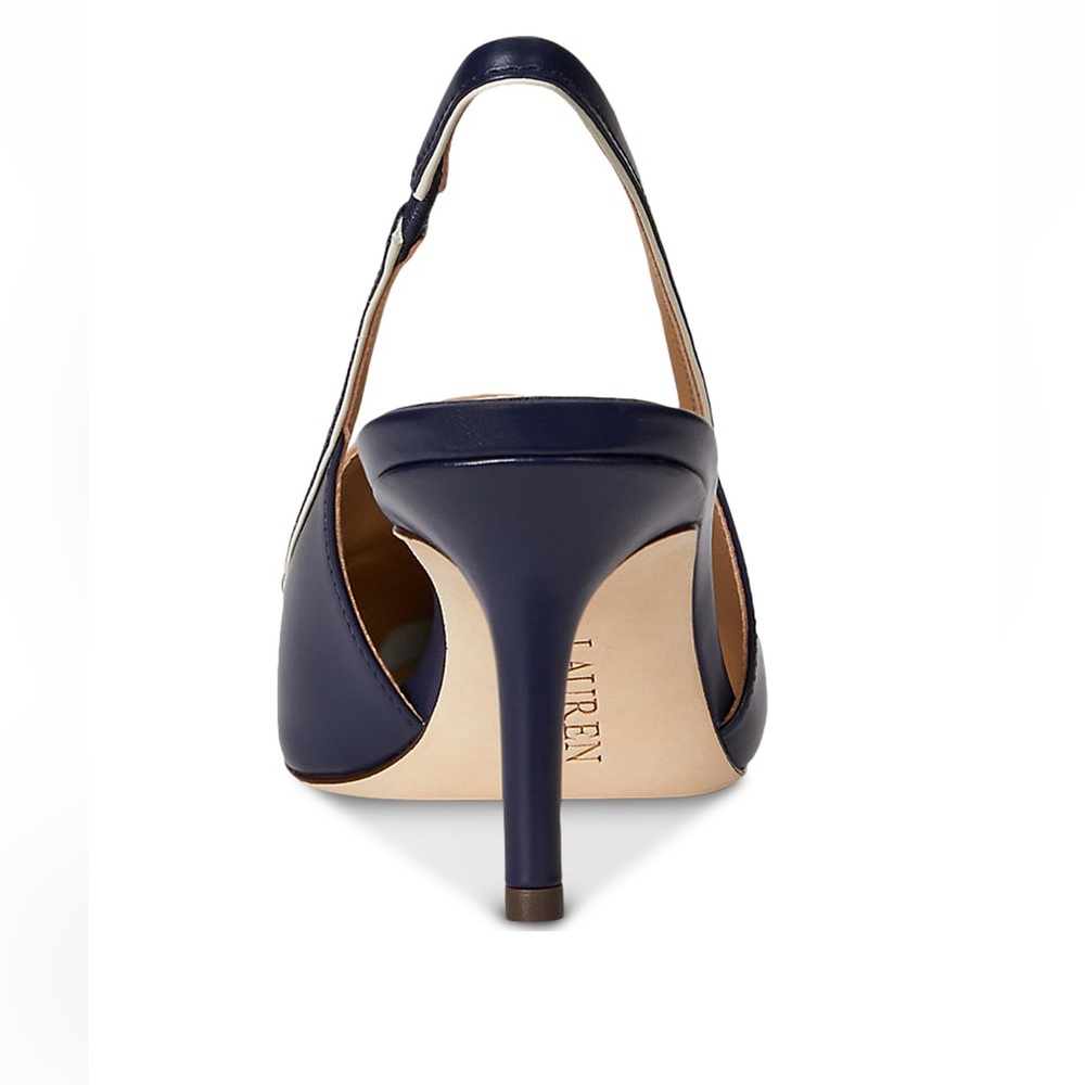 NIB Ralph Lauren Khloe Leather Slingback Loafer Pumps - Picture 3 of 9
